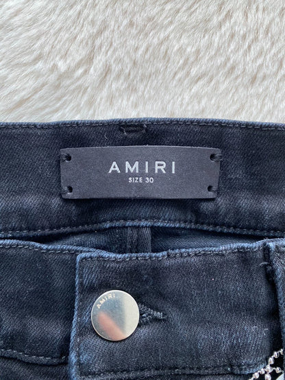 Amiri Black and Pink Inlaid Denim Pants