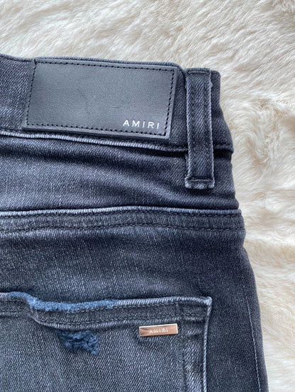 Amiri Black and Pink Inlaid Denim Pants