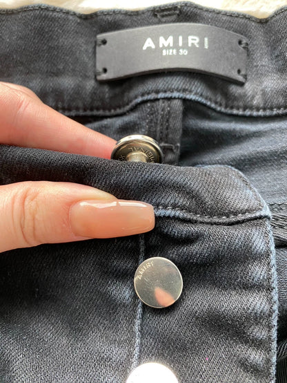 Amiri Black and Pink Inlaid Denim Pants