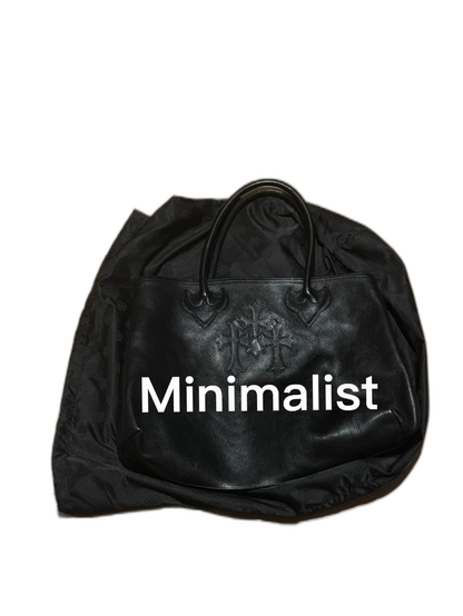 Chrome Hearts Black Leather Tote Bag