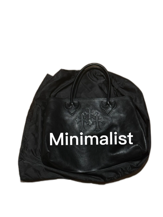 Chrome Hearts Black Leather Tote Bag