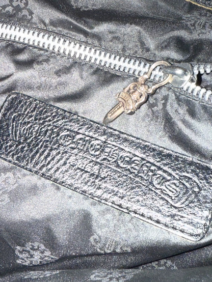 Chrome Hearts Black Leather Tote Bag