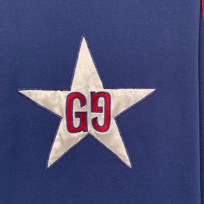 Gucci Blue Star Embroidered Cotton Sweatshirt
