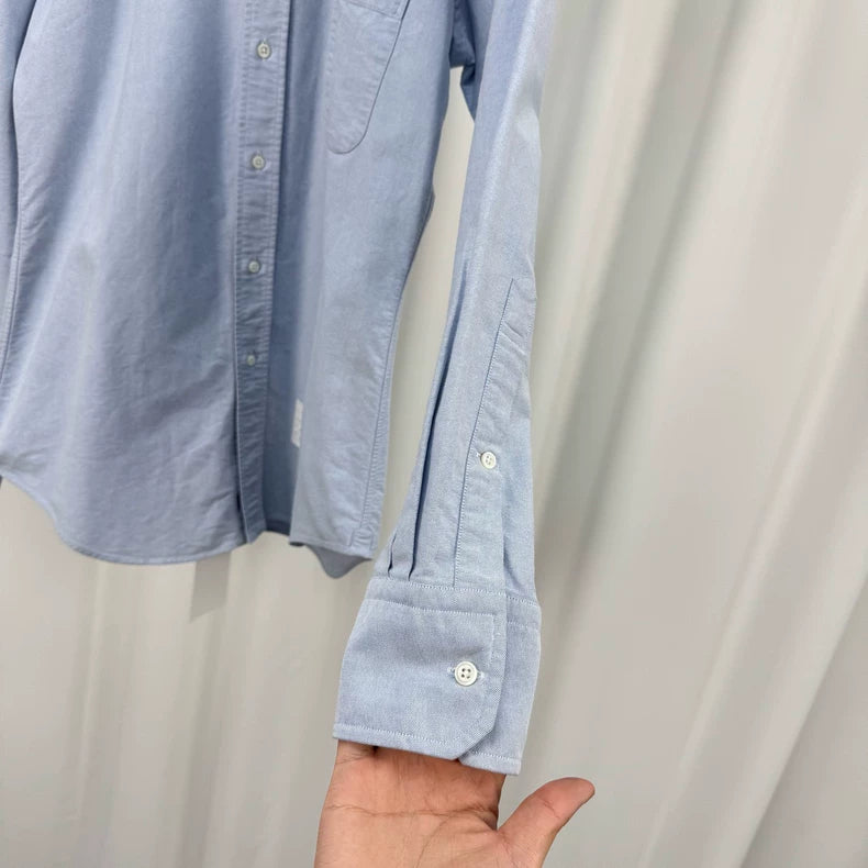 Thom Browne Light Blue Button-Up Shirt-yf