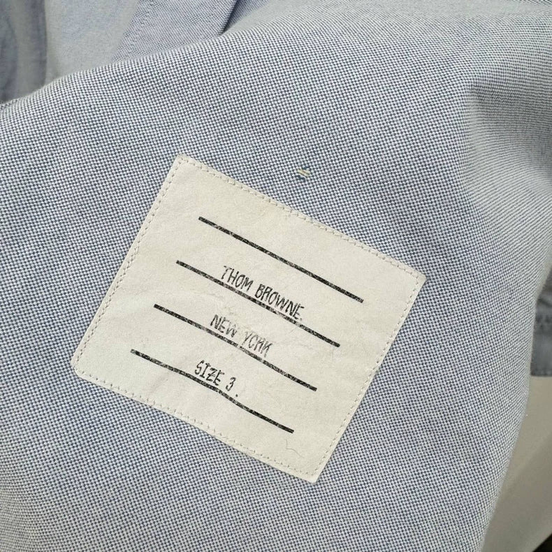 Thom Browne Light Blue Button-Up Shirt-yf