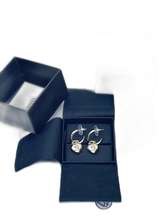 Chanel Heart-Shaped Logo Earrings