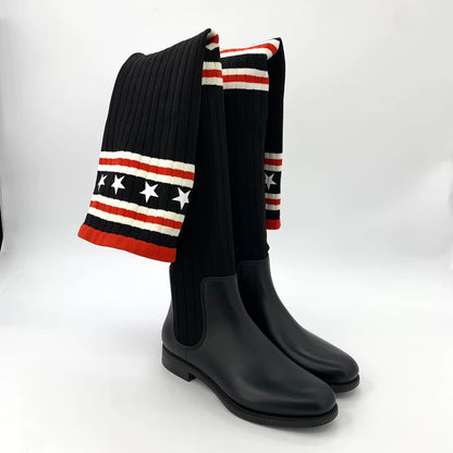 Givenchy Black Star Pattern Long Boots