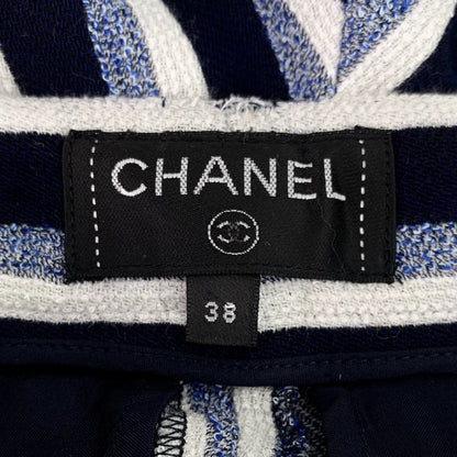 Chanel Striped Wool Wide Leg Pants