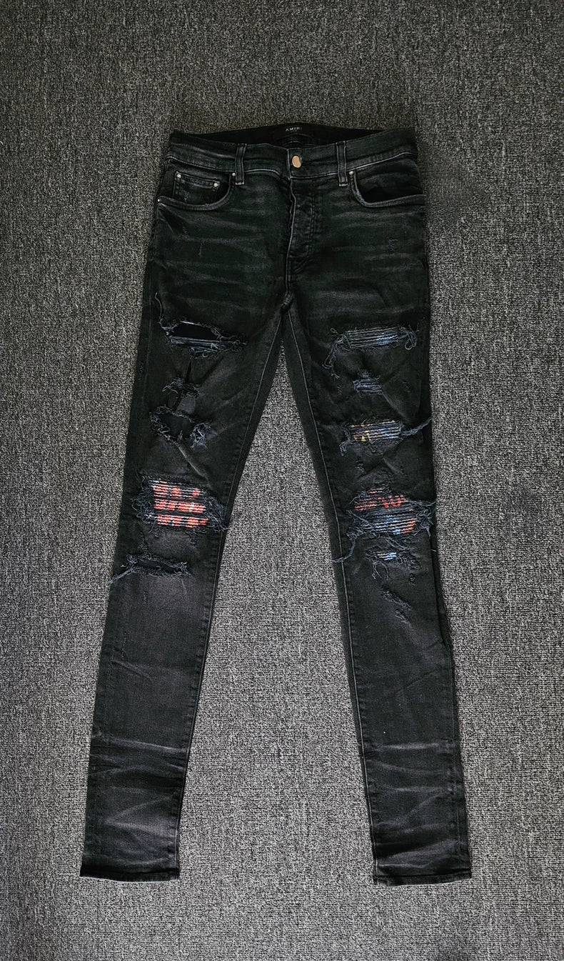 Amiri MX1 Distressed Black Jeans-yf