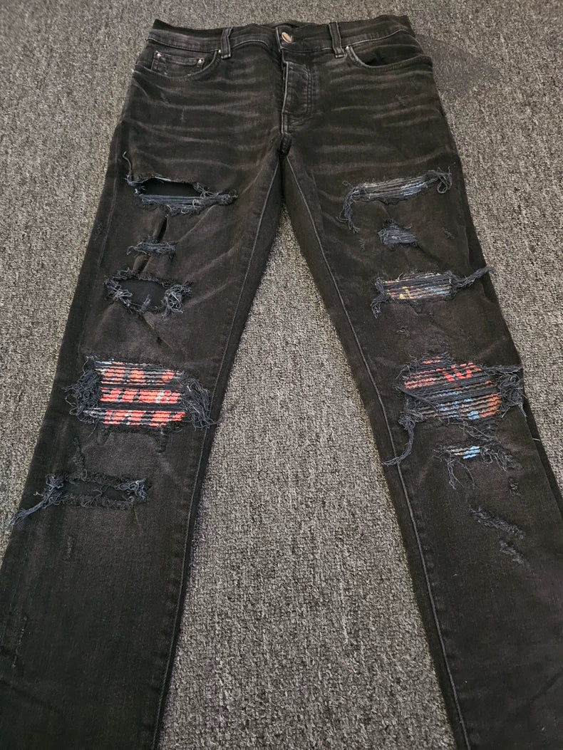 Amiri MX1 Distressed Black Jeans-yf