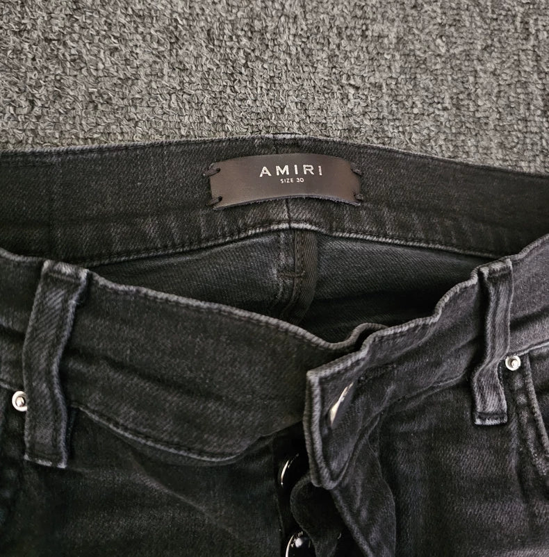 Amiri MX1 Distressed Black Jeans-yf