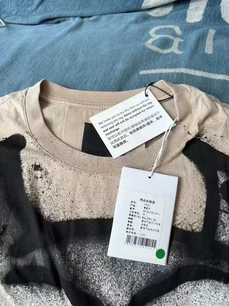 Givenchy Graffiti Dog Head Short Sleeve T-Shirt