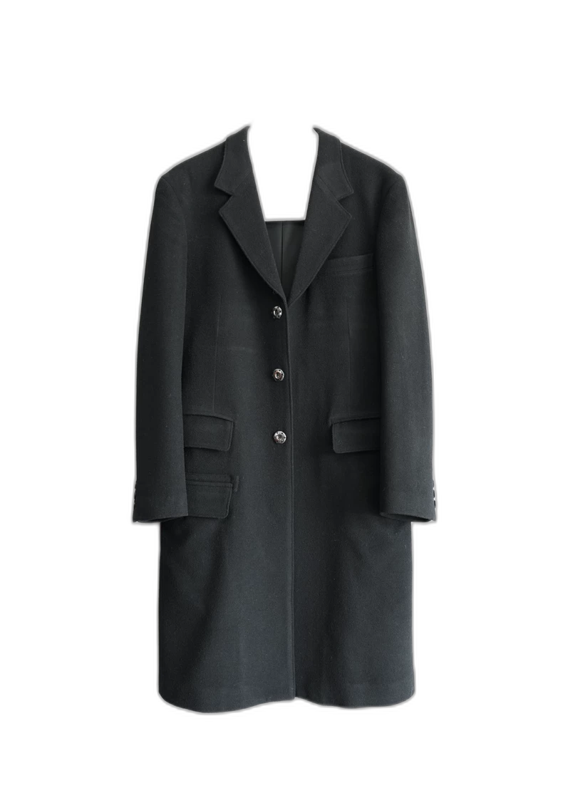 Yohji Yamamoto Wool Overcoat With Press Buttons