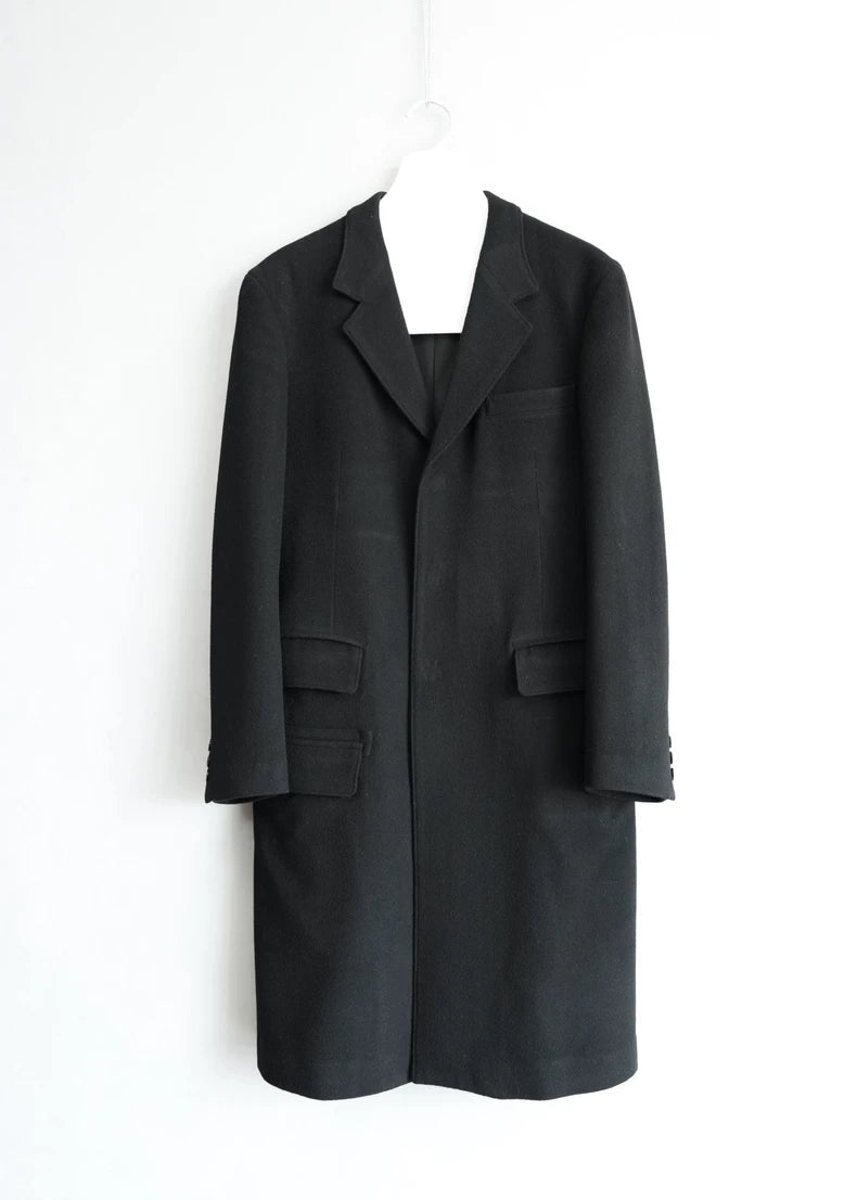 Yohji Yamamoto Wool Overcoat With Press Buttons