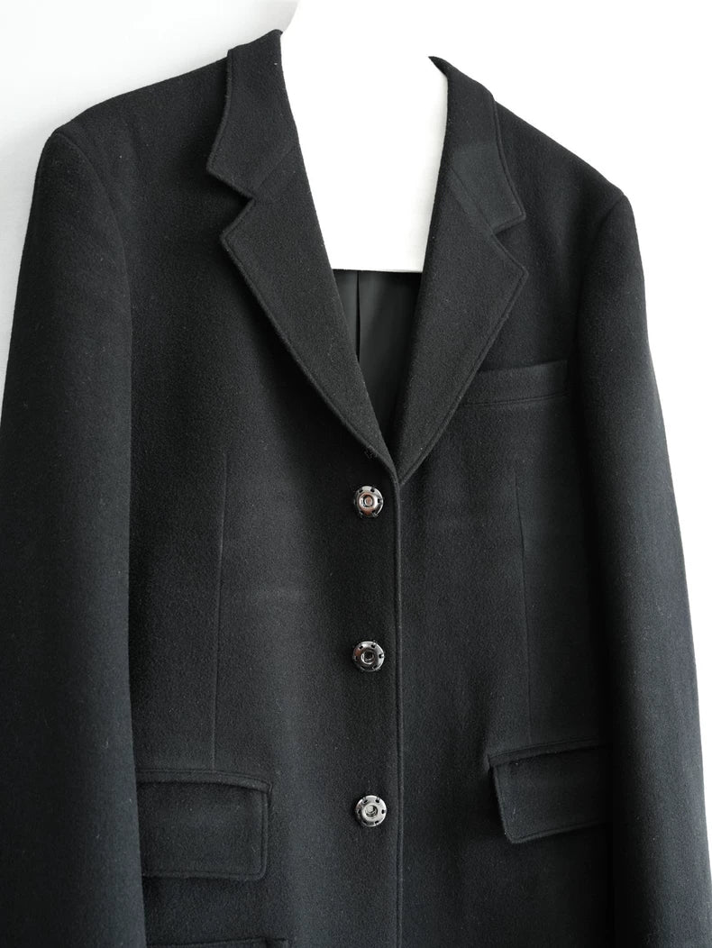 Yohji Yamamoto Wool Overcoat With Press Buttons