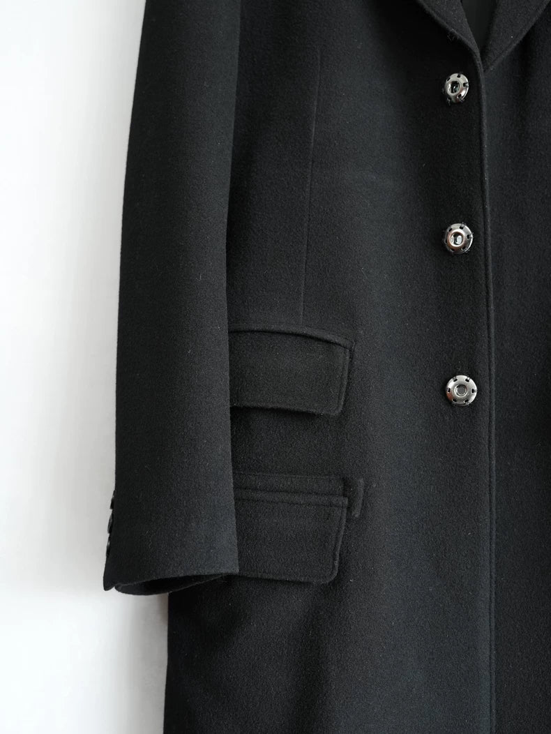 Yohji Yamamoto Wool Overcoat With Press Buttons