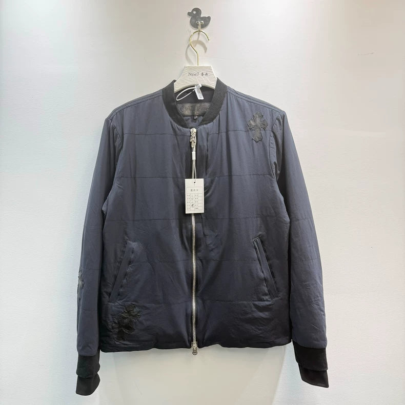 Black Leather Cross Jacket by Chrome Hearts