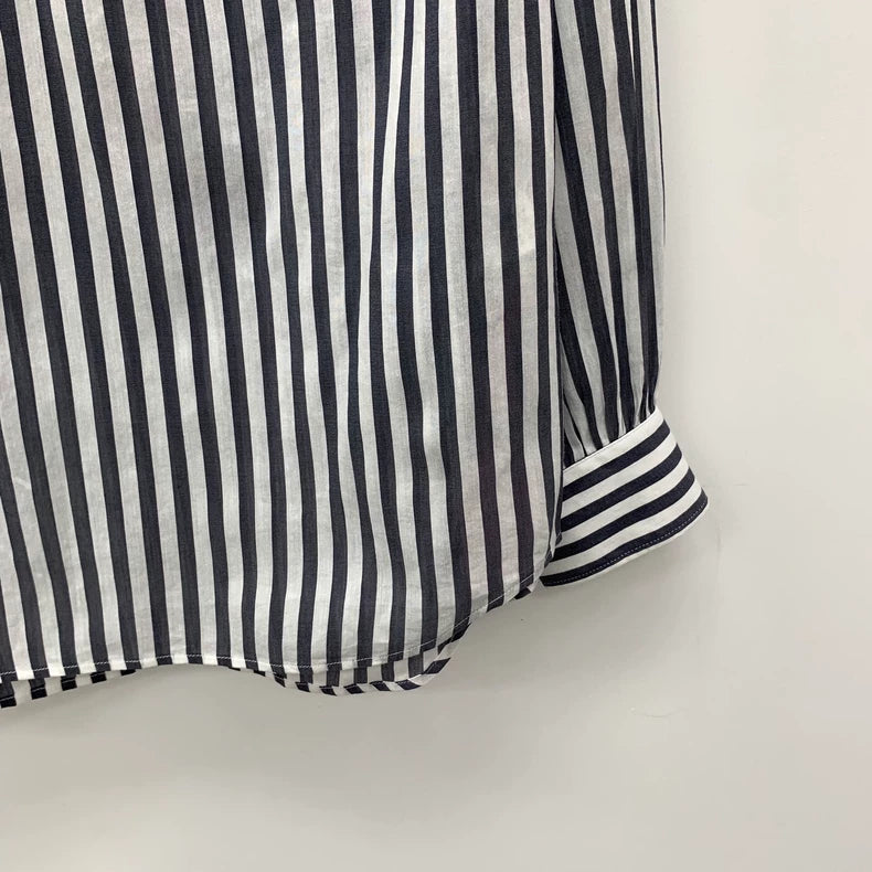 Celine Striped Long Sleeve Cotton Shirt