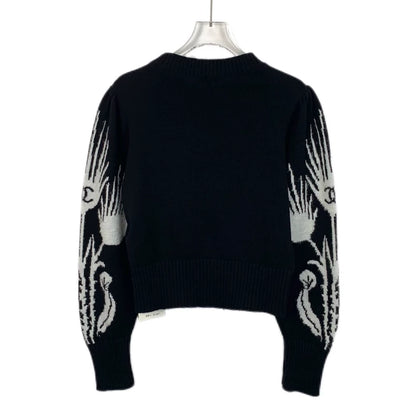 Chanel Black Knit Sweater with Wings
