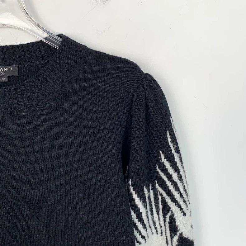 Chanel Black Knit Sweater with Wings