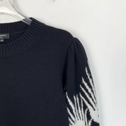 Chanel Black Knit Sweater with Wings