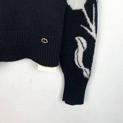 Chanel Black Knit Sweater with Wings