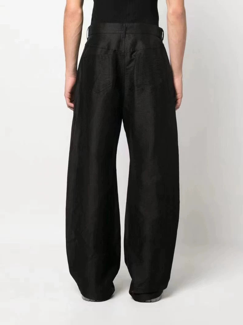 Rick Owens Men's Black Wide-Leg Casual Pants
