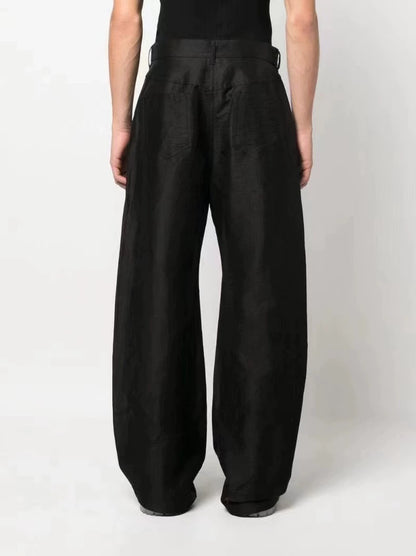 Rick Owens Men's Black Wide-Leg Casual Pants
