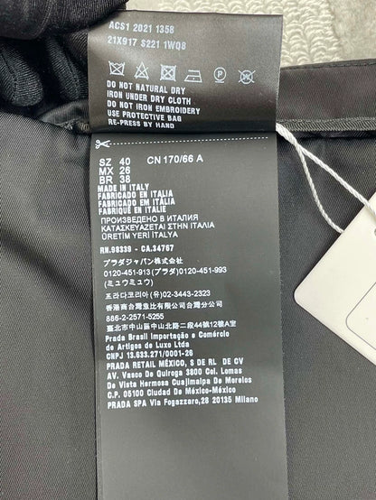 Black Crystal Triangle Logo Mini Skirt