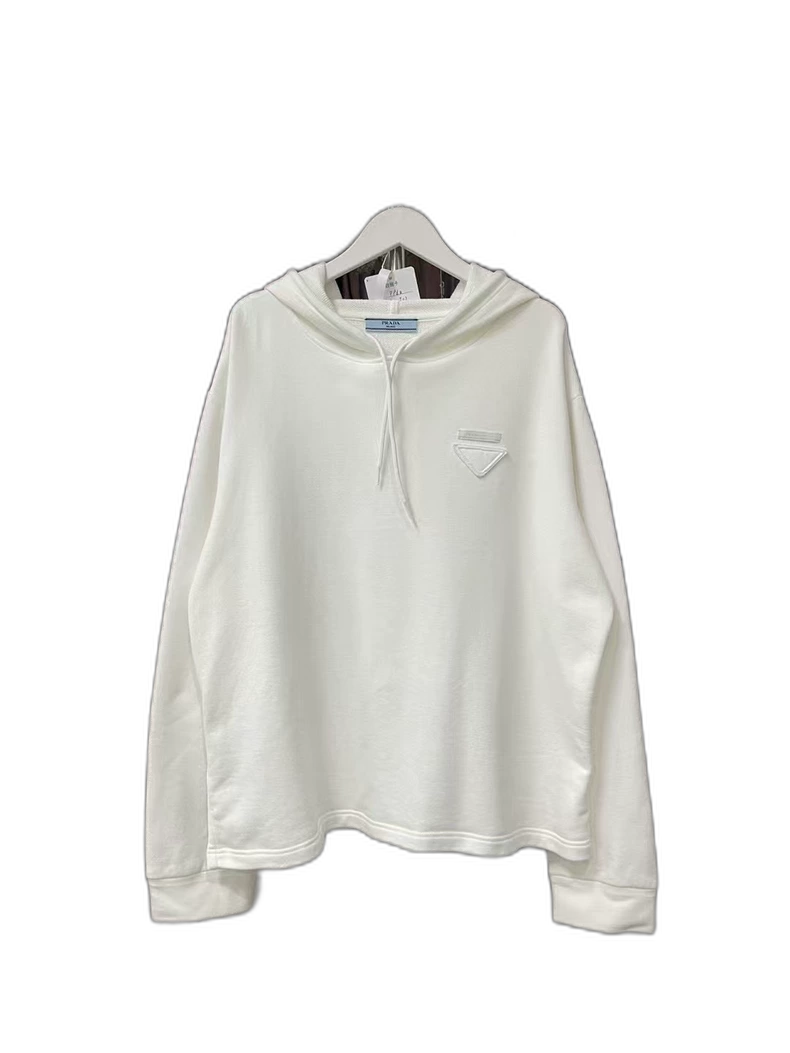 Prada White Hoodie with Logo