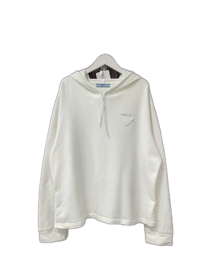 Prada White Hoodie with Logo