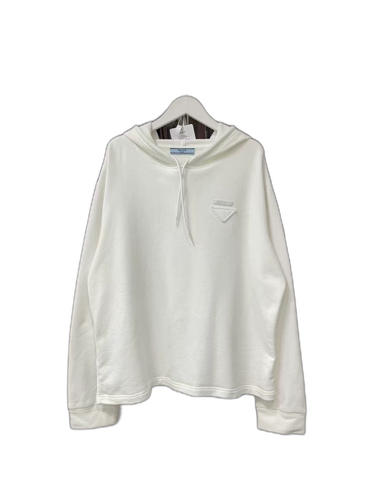 Prada White Hoodie with Logo