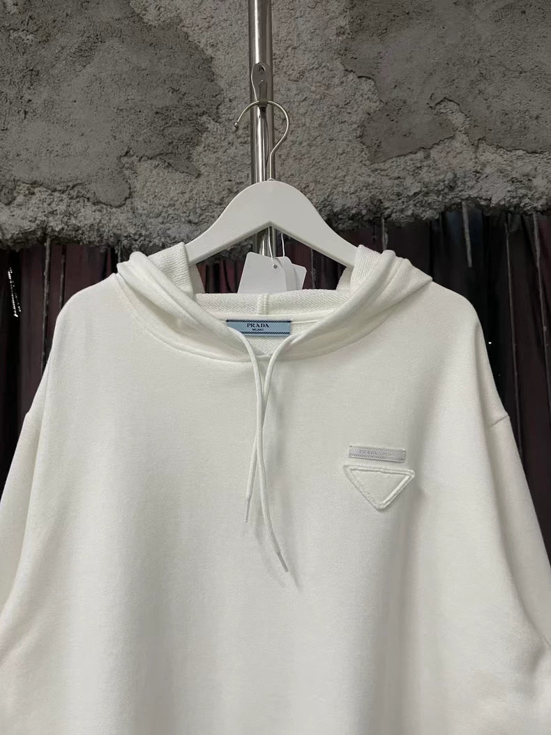 Prada White Hoodie with Logo