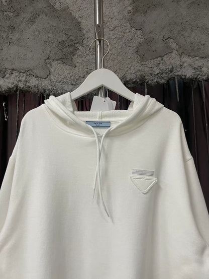 Prada White Hoodie with Logo