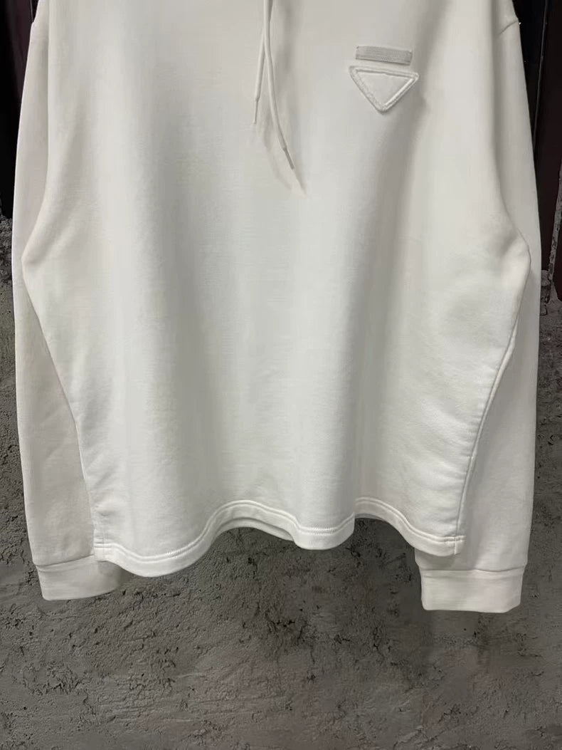 Prada White Hoodie with Logo