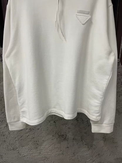 Prada White Hoodie with Logo