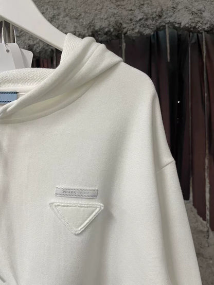 Prada White Hoodie with Logo