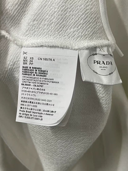 Prada White Hoodie with Logo