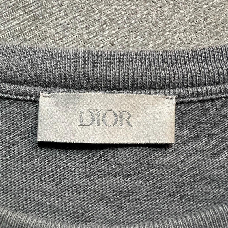 Dior Grey Logo Short Sleeve T-Shirt