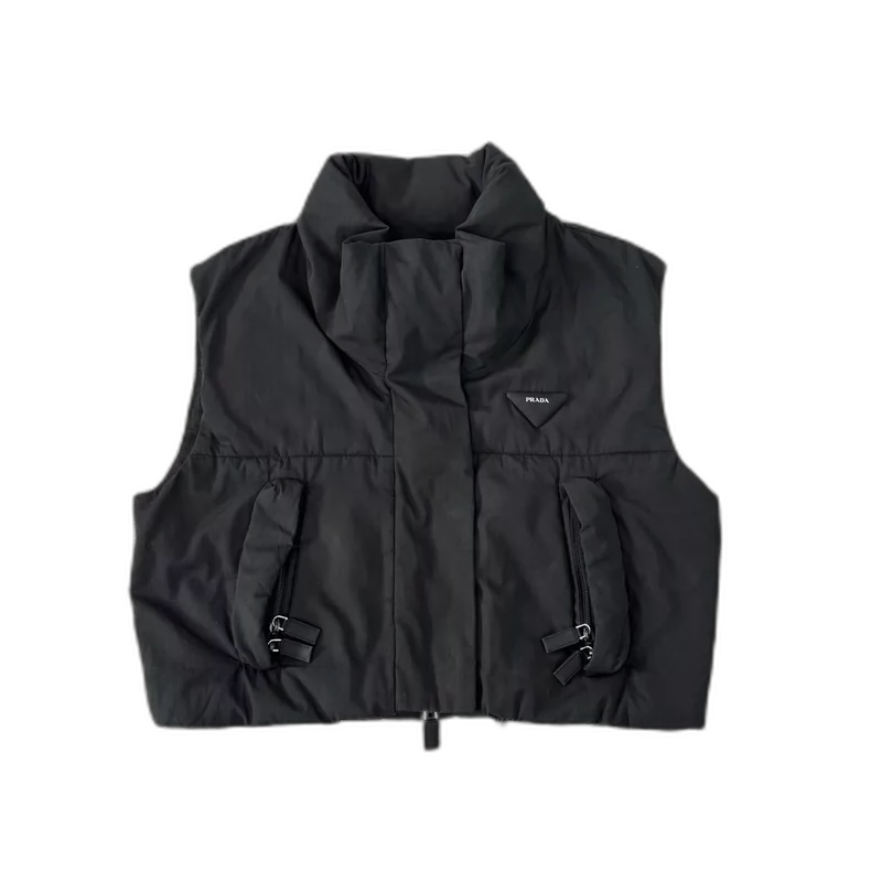 Prada Triangular Logo Short Down Vest