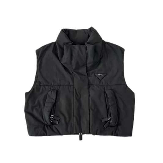 Prada Triangular Logo Short Down Vest