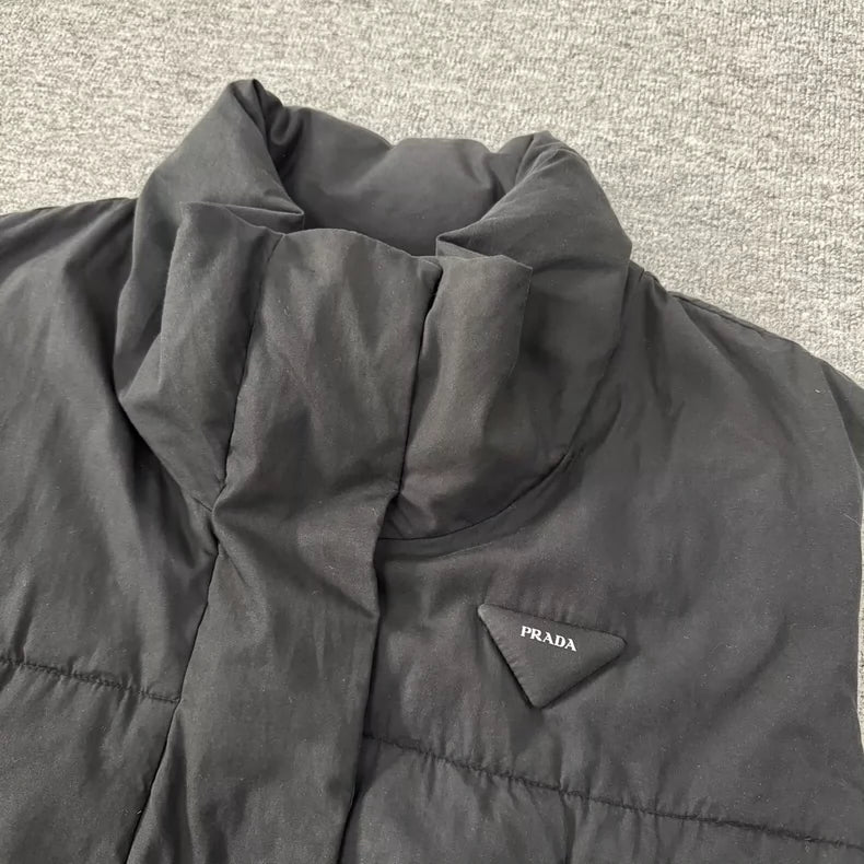 Prada Triangular Logo Short Down Vest