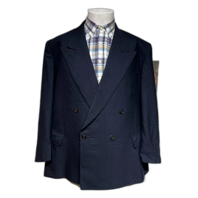 Vintage Blue Double-Breasted Wool Suit