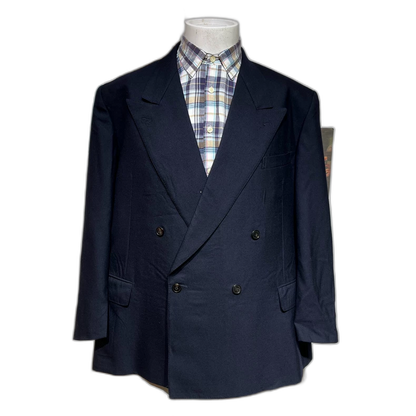 Vintage Blue Double-Breasted Wool Suit