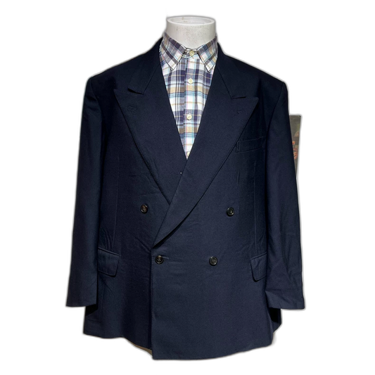Vintage Blue Double-Breasted Wool Suit
