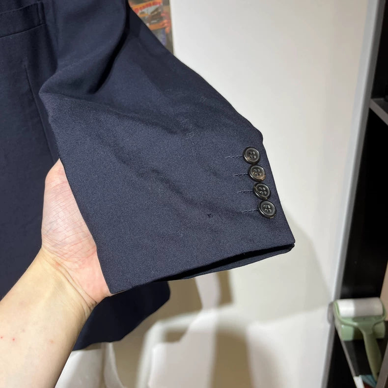 Vintage Blue Double-Breasted Wool Suit