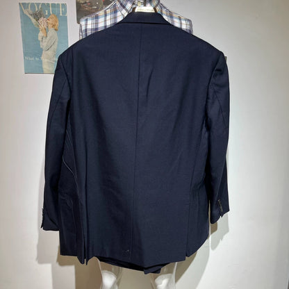 Vintage Blue Double-Breasted Wool Suit