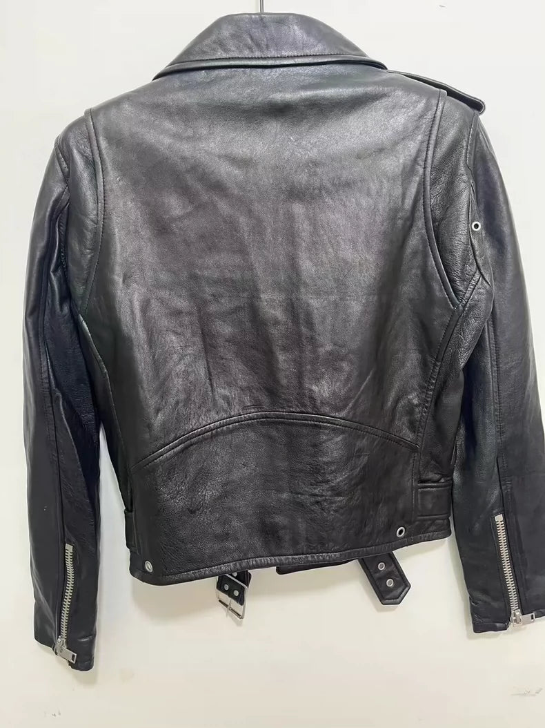 Black Leather Biker Jacket by Saint Laurent