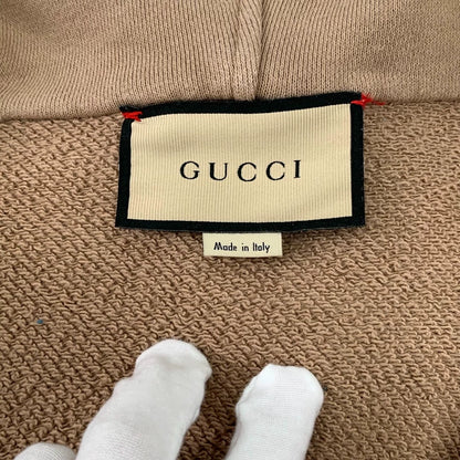 Gucci Brown Stripe Hoodie with Logo Print