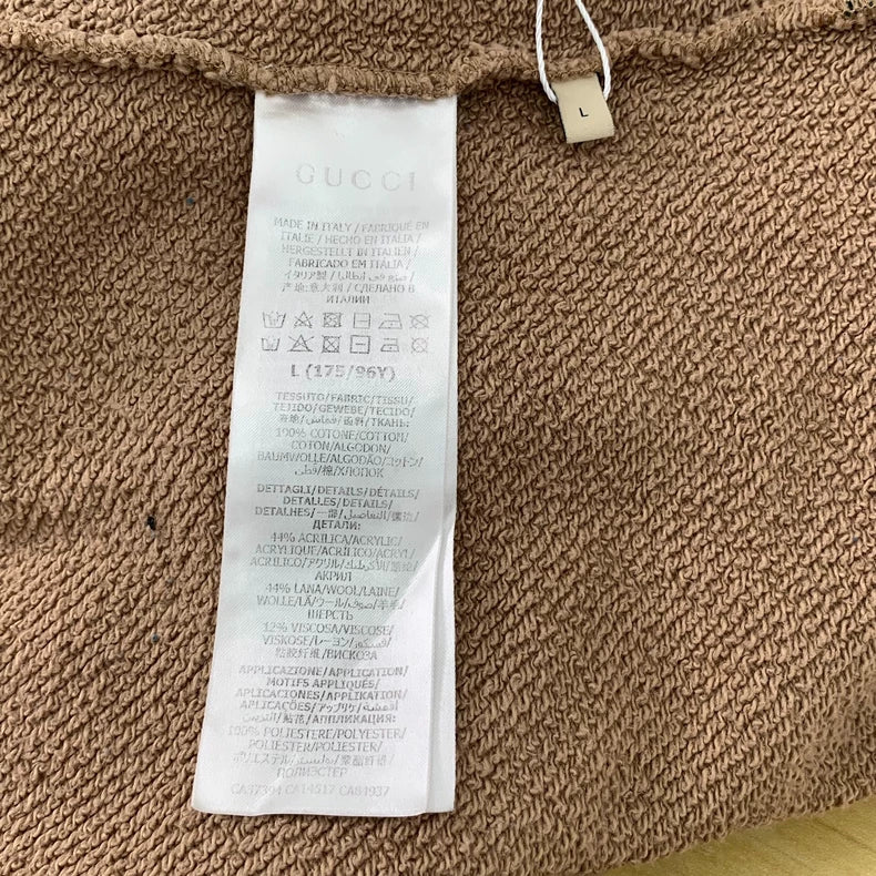 Gucci Brown Stripe Hoodie with Logo Print